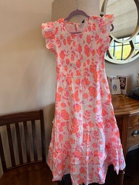 Vineyard Vines Pink & Coral Floral Tiered women’s dress